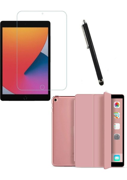 Apple iPad 7. 8. ve 9. Nesil 10.2" inç Kılıf + Ekran Koruyucu + Kalem 360 Derece Tam Koruma Ön ve Arka Smart Akıllı Uyku Modlu Kapak Tablet Kılıfı