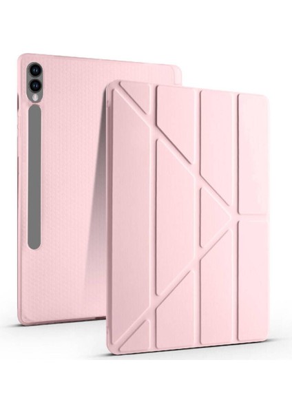 Samsung Galaxy Tab S9 Plus SM-X810 - S9 Fe Plus SM-X610 12.4 Kılıf Kalem Bölmeli Katlanabilir Standlı Koruyucu Kapak modelleri