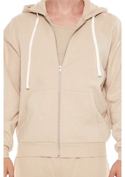 Fermuarlı Bağcıklı Sweatshirt