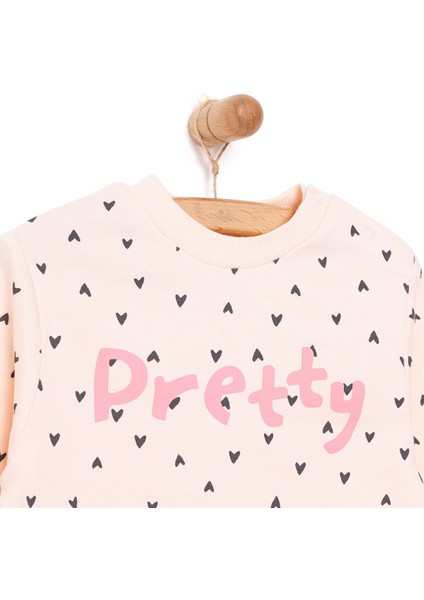 Basic Az Şardonlu Aslan Desenli Sweatshirt Kız Bebek modelleri