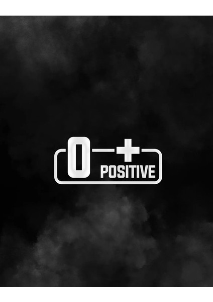 0+ Pozitif Kan Grubu Araba Motorsiklet Etiket Sticker 14CM Beyaz Renk