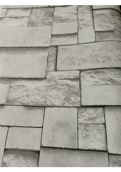 3 Boyutlu Taş Desenli Hava Alabilen Kabartmalı Silinebilir Duvar Kağıdı 5m2
