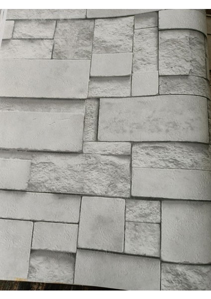 3 Boyutlu Taş Desenli Hava Alabilen Kabartmalı Silinebilir Duvar Kağıdı 5m2 fırsatları