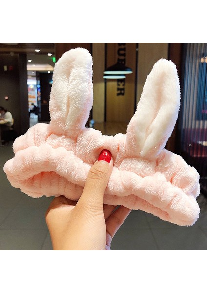 Yüz Yıkama Bandı Yumuşak Sıcak Mercan Polar Hayvan Kulaklar Bayanlar Kafa Bandı Kızlar Başörtüsü Moda Saç Aksesuarları (Yurt Dışından)