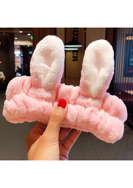 Yüz Yıkama Bandı Yumuşak Sıcak Mercan Polar Hayvan Kulaklar Bayanlar Kafa Bandı Kızlar Başörtüsü Moda Saç Aksesuarları (Yurt Dışından)