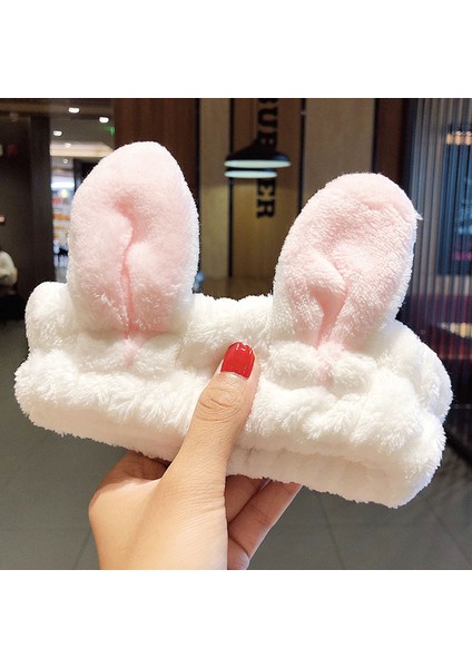 Yüz Yıkama Bandı Yumuşak Sıcak Mercan Polar Hayvan Kulaklar Bayanlar Kafa Bandı Kızlar Başörtüsü Moda Saç Aksesuarları (Yurt Dışından)