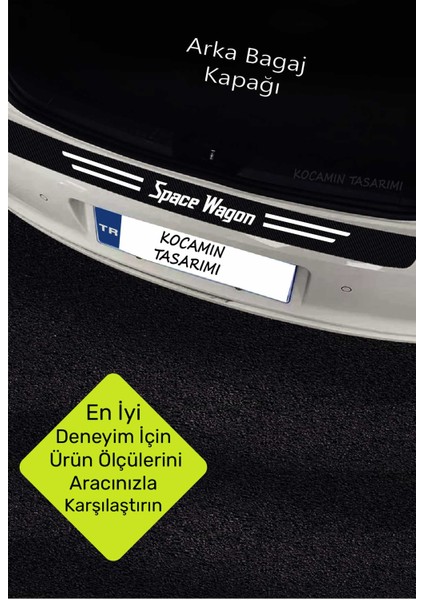 Mitsubishi Space Wagon Çiziklere Karşı Dayanıklı Karbon Kapı Bagaj Koruma Seti Sticker Folyo Space Wagon Yazılı fırsatları