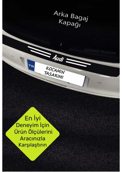 Audi Uyumlu Şık ve Çizilmeye Dayanıklı Karbon Kapı Bagaj Eşiği Koruyucu Folyo Seti Audi Yazılı fırsatları