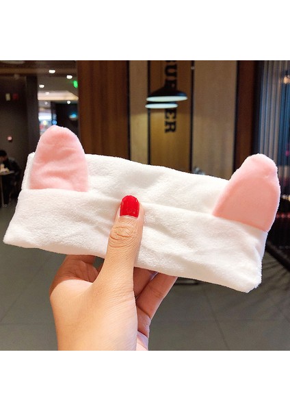 Yüz Yıkama Bandı Yumuşak Sıcak Mercan Polar Hayvan Kulaklar Bayanlar Kafa Bandı Kızlar Başörtüsü Moda Saç Aksesuarları (Yurt Dışından)