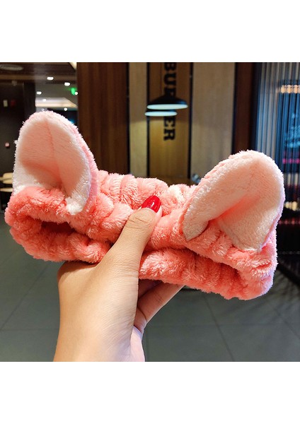 Yüz Yıkama Bandı Yumuşak Sıcak Mercan Polar Hayvan Kulaklar Bayanlar Kafa Bandı Kızlar Başörtüsü Moda Saç Aksesuarları (Yurt Dışından)