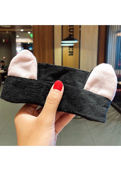 Yüz Yıkama Bandı Yumuşak Sıcak Mercan Polar Hayvan Kulaklar Bayanlar Kafa Bandı Kızlar Başörtüsü Moda Saç Aksesuarları (Yurt Dışından)