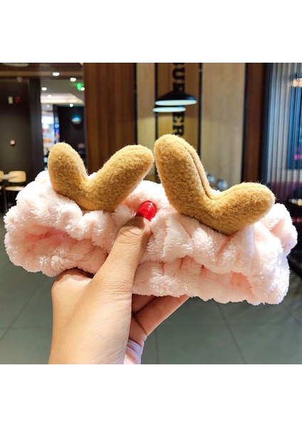 Yüz Yıkama Bandı Yumuşak Sıcak Mercan Polar Hayvan Kulaklar Bayanlar Kafa Bandı Kızlar Başörtüsü Moda Saç Aksesuarları (Yurt Dışından)