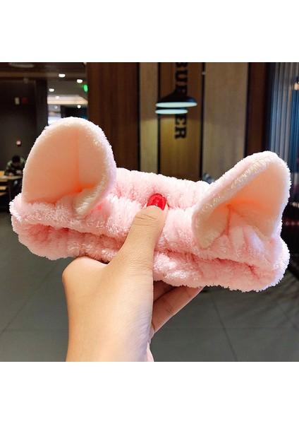 Yüz Yıkama Bandı Yumuşak Sıcak Mercan Polar Hayvan Kulaklar Bayanlar Kafa Bandı Kızlar Başörtüsü Moda Saç Aksesuarları (Yurt Dışından)