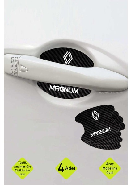 Karbon Desenli Renault Magnum Kapı Içi Kolları Çizilmelere Karşı Özel Koruma Folyo Seti Magnum Yazılı