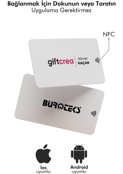 Kişiselleştirilebilir Nfc Kartvizit , Kişiye ve Firmalara Özel Dijital Kartvizit - Beyaz