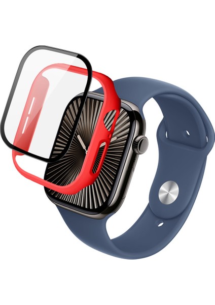 Apple Watch Series 10 42MM Tam Korumalı Temperli Cam Filmli Koruyucu Kılıf (Yurt Dışından)
