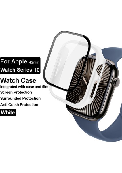 Apple Watch Series 10 42MM Tam Korumalı Temperli Cam Filmli Koruyucu Kılıf (Yurt Dışından) modelleri