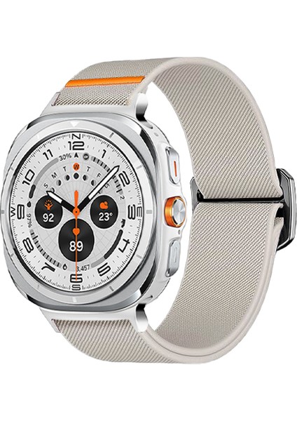 Samsung Galaxy Watch Ultra 47MM Elastik Bant Boğa Başlı Tokalı Naylon Kayış (Yurt Dışından) fırsatları