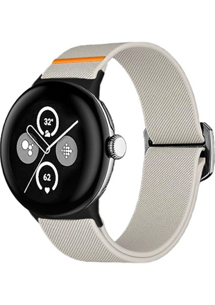 Google Pixel Watch 3 41MM / Watch 2 / Pixel Watch Elastik Yedek Saat Kordonu Naylon Kayış (Yurt Dışından)