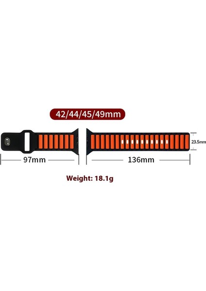 Apple Watch Series 10 46MM / Ultra 2 / Ultra 49MM / 9 8 7 45MM Çift Renkli Silikon Kayış (Yurt Dışından) fiyatları