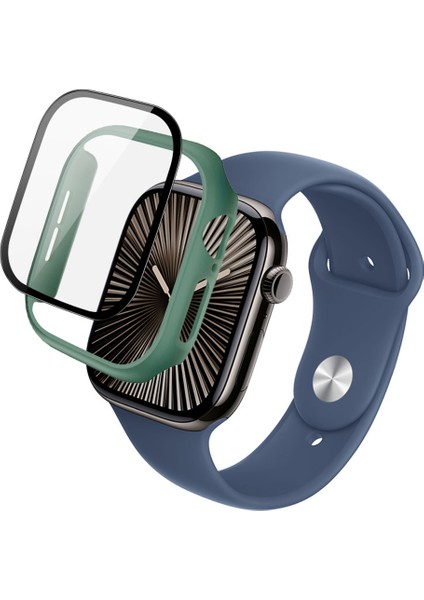 Apple Watch Series 10 46MM Tam Korumalı Temperli Cam Filmli Koruyucu Kılıf (Yurt Dışından)