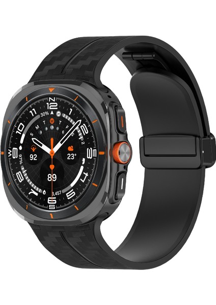 Samsung Galaxy Watch Ultra 47MM Silikon Saat Bandı Manyetik Tokalı Karbon Fiber Doku (Yurt Dışından) modelleri
