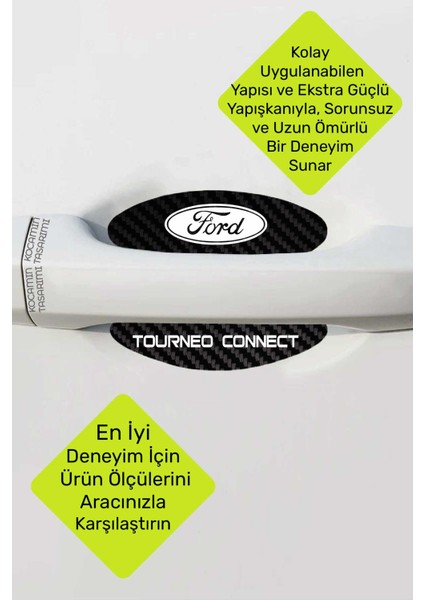 Ford Tourneo Connect Karbon Desenli Kapı Içi Çizik Önleyici ve Şık Görünüm Folyo Koruma Takımı Tourneo Connect Yazılı indirimleri