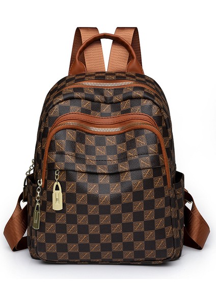 Şık Ekose Kontrast Renkli Açık Hava Seyahati Sırt Çantası (Yurt Dışından)