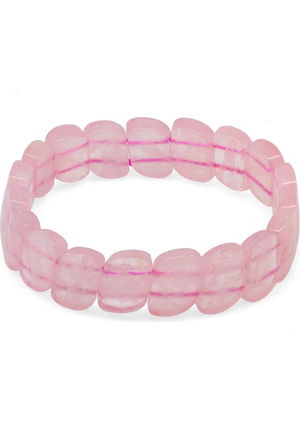 Pembe Kuvars Doğal Taş Rolex Kadın Bileklik