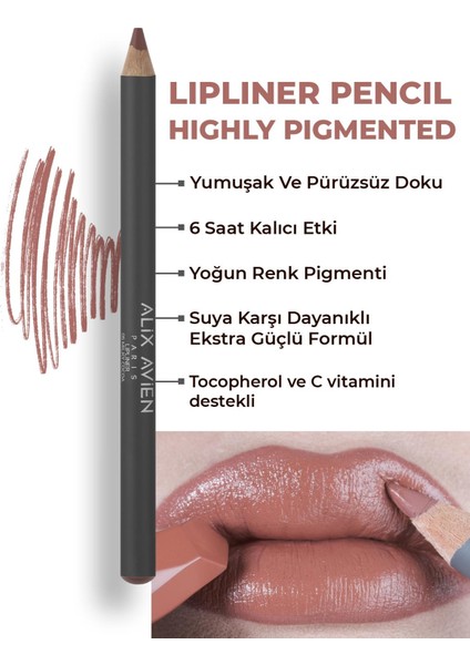 Dudak Kalemi Lipliner Pencil 05 Milky Cocoa - Dağılma Yapmayan 6 Saate Kadar Kalıcı Etki