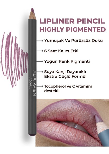 Uzun Süre Kalıcı Dağılma Yapmayan Nemlendirici Dudak Kalemi - Lipliner Pencil 22 Berry Coctail