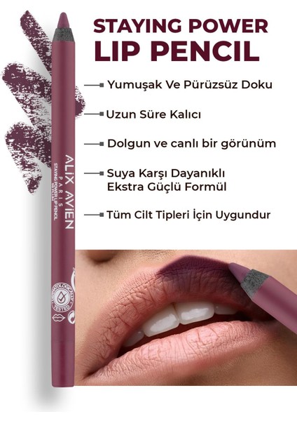 Suya Dayanıklı Uzun Süre Kalıcı Yumuşak Dudak Kalemi - Staying Power Lip Pencil 59 Plum