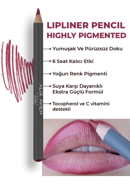 Dudak Kalemi Lipliner Pencil 17 Ruby Red - Dağılma Yapmayan 6 Saate Kadar Kalıcı Etki