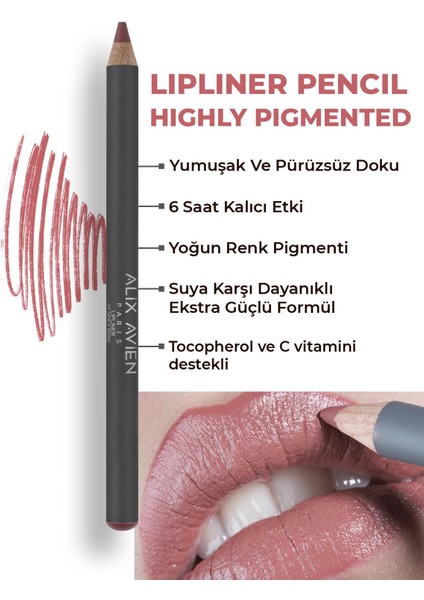 Dudak Kalemi Lipliner Pencil 07 Spicy Rose - Dağılma Yapmayan 6 Saate Kadar Kalıcı Etki