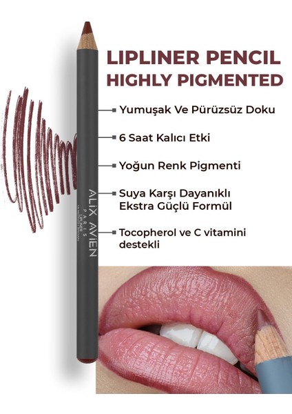 Dudak Kalemi Lipliner Pencil 19 Reddish Brown - Dağılma Yapmayan 6 Saate Kadar Kalıcı Etki