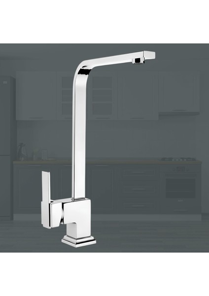 Side Uzun Kuğu Batarya Krom Lavabo Banyo Mutfak Musluğu Mermer Tezgah Üstü Çift Su Giriş Evye modelleri