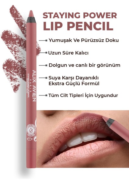 Suya Dayanıklı Uzun Süre Kalıcı Yumuşak Dudak Kalemi - Staying Power Lip Pencil 53 Peachy Nude