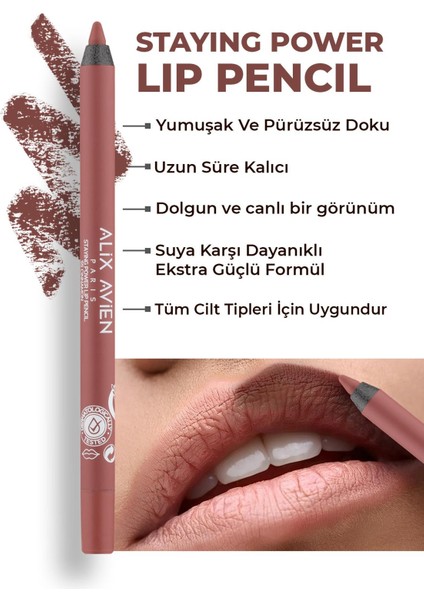 Suya Dayanıklı Uzun Süre Kalıcı Yumuşak Dudak Kalemi - Staying Power Lip Pencil 55 Cinnamon