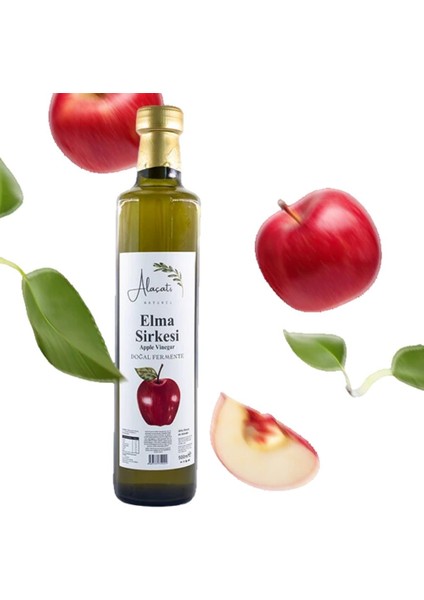 Alaçatı Naturel Elma Sirkesi Doğal Fermente 500 ml E