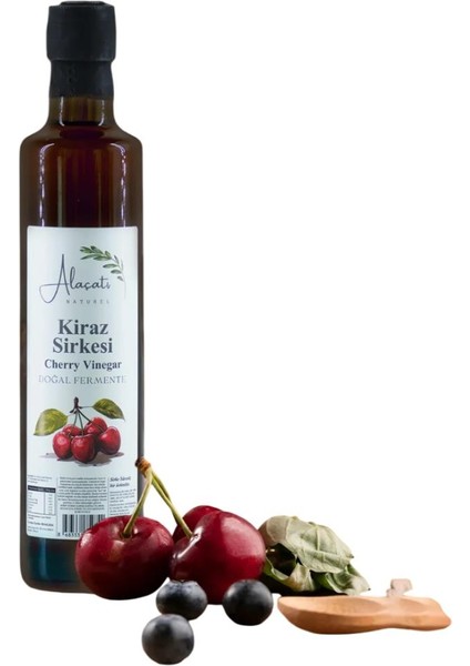 Alaçatı Naturel Kiraz Sirkesi Doğal Fermente 500 ml E