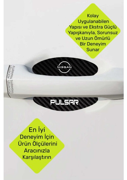 Nissan Pulsar Modeline Uygun Karbon Kapı Içi Çizilme Önleyici ve Şık Tasarım Folyo Seti Pulsar Yazılı indirimleri