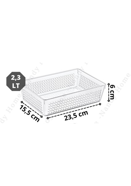 2,3 lt Handy Buzdolabı & Dolap İçi Düzenleyici Organizer 3 Adet 23. 5 x 15 .5 x 6 cm