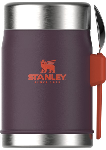 Classic Paslanmaz Çelik Mor Yemek Termosu Kaşıklı 0.40L