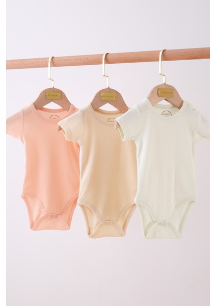 Unisex Organik 3'lü Zıbın Seti Sertifikalı Yenidoğan ve Bebek