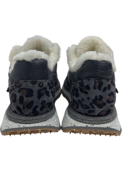 Lacivert Deri & Leopar Deri Sneaker