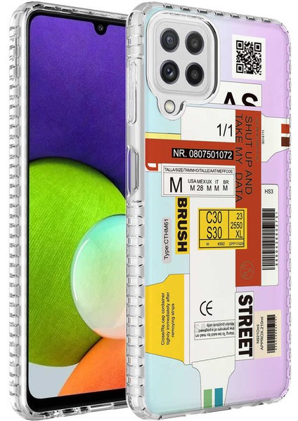 - Samsung Galaxy M22 - Kılıf Airbag Kenarlı Renkli Desenli Silikon Elegans Kapak - NO2 - T24945