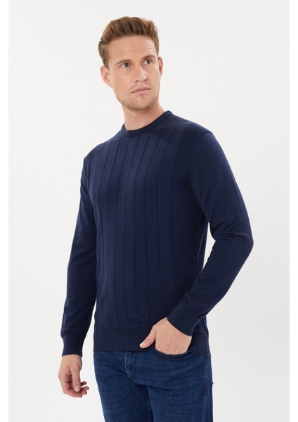 Şeritli Regular Fit Triko KAZAK-T-6001