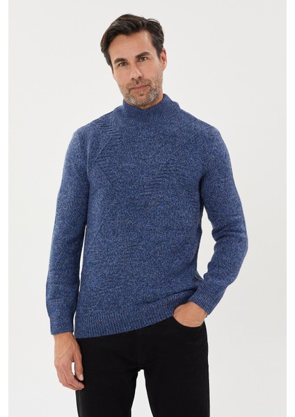 Sarmal Desenli Regular Fit Yün Kazak- T-5003
