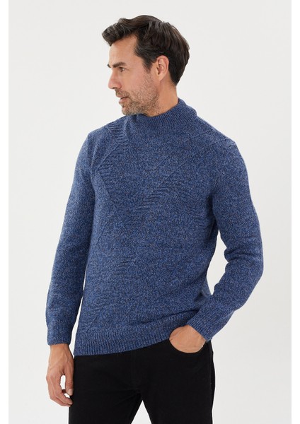 Sarmal Desenli Regular Fit Yün Kazak- T-5003