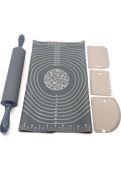 Hamur Hazırlama Seti 5 Parça Esnek Silikon Malzeme ile Uzun Ömürlü Kullanım